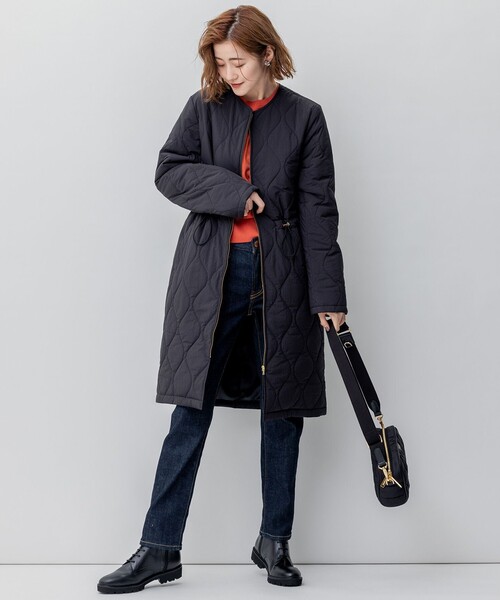 23区(ニジュウサンク)の「【撥水加工】 中綿 ロング パディング アウター(ダウンジャケット/コート・レディース・グレー系/ブラック系/ベージュ系・38/40)」の6枚目の写真