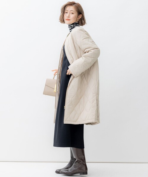 23区(ニジュウサンク)の「【撥水加工】 中綿 ロング パディング アウター(ダウンジャケット/コート・レディース・グレー系/ブラック系/ベージュ系・38/40)」の11枚目の写真