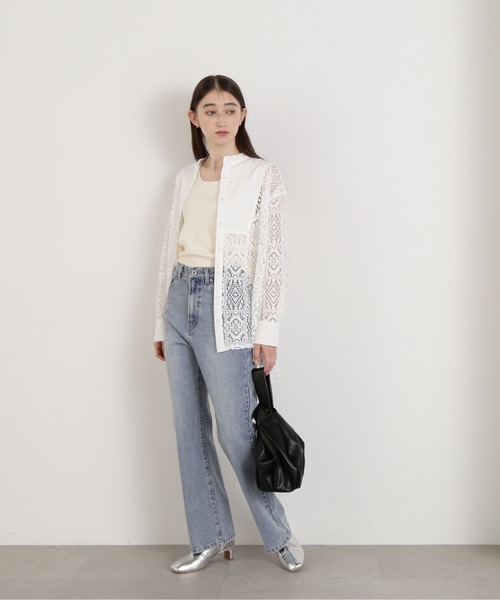 N.(N. Natural Beauty Basic)(エヌエヌナチュラルビューティーベーシック)の「◆スクエアニットタンクトップ(ニット/セーター・レディース・オフホワイト/ブラック・MEDIUM)」の7枚目の写真