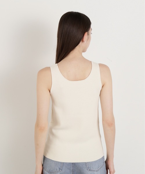 N.(N. Natural Beauty Basic)(エヌエヌナチュラルビューティーベーシック)の「◆スクエアニットタンクトップ(ニット/セーター・レディース・オフホワイト/ブラック・MEDIUM)」の12枚目の写真