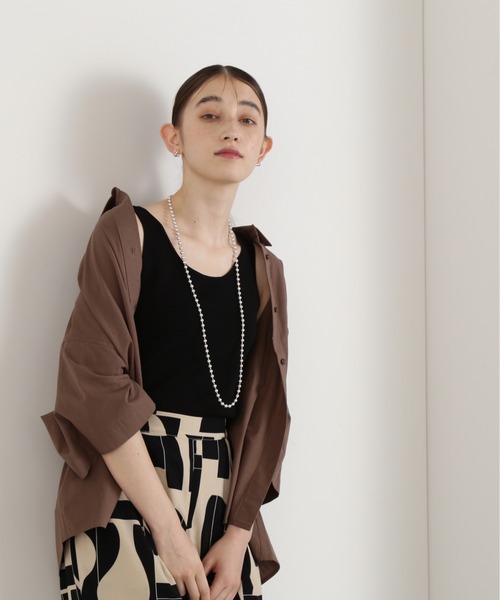 N.(N. Natural Beauty Basic)(エヌエヌナチュラルビューティーベーシック)の「◆スクエアニットタンクトップ(ニット/セーター・レディース・オフホワイト/ブラック・MEDIUM)」の19枚目の写真