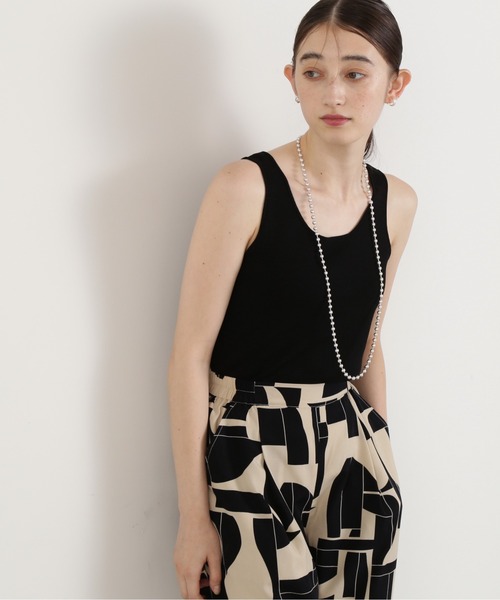 N.(N. Natural Beauty Basic)(エヌエヌナチュラルビューティーベーシック)の「◆スクエアニットタンクトップ(ニット/セーター・レディース・オフホワイト/ブラック・MEDIUM)」の15枚目の写真