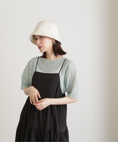 N.（N. Natural Beauty Basic）（エヌエヌナチュラルビューティーベーシック）の「◆ストライプシアーＴブラウス（シャツ/ブラウス・レディース・グレー/ミント/ベージュ・MEDIUM）」の20枚目の写真