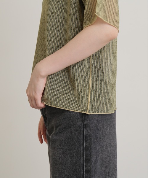 N.（N. Natural Beauty Basic）（エヌエヌナチュラルビューティーベーシック）の「◆ストライプシアーＴブラウス（シャツ/ブラウス・レディース・グレー/ミント/ベージュ・MEDIUM）」の18枚目の写真