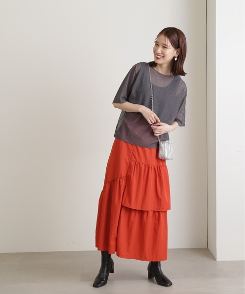 N.（N. Natural Beauty Basic）（エヌエヌナチュラルビューティーベーシック）の「◆ストライプシアーＴブラウス（シャツ/ブラウス・レディース・グレー/ミント/ベージュ・MEDIUM）」の5枚目の写真