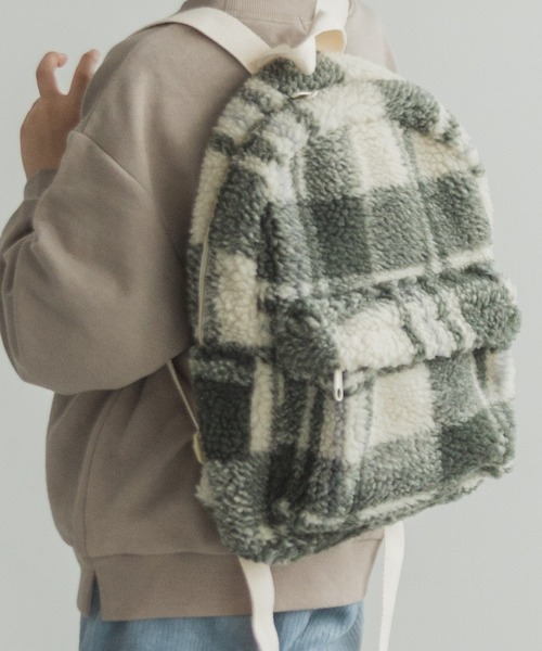 pairmanon（ペアマノン）の「ユニセックスもこもこボアリュック（バックパック/リュック・キッズ・チェック/ドット・FREE）」の5枚目の写真