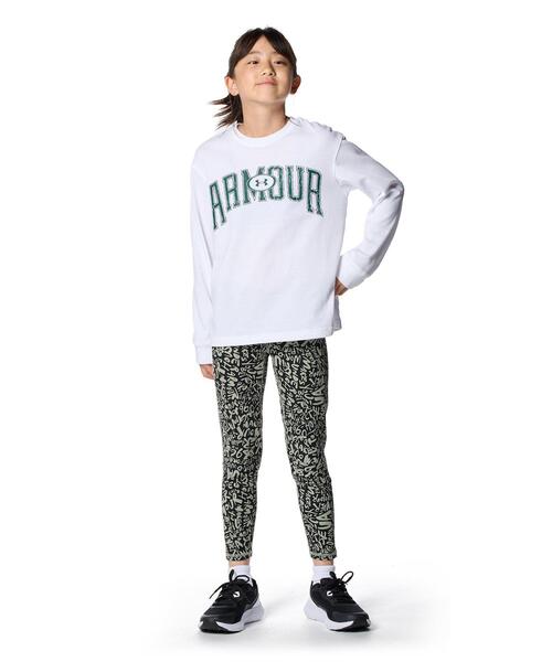 UNDER ARMOUR(アンダーアーマー)の「UAモーション プリント アンクルクロップ(トレーニング/KIDS)(レギンス/スパッツ・キッズ・パープル系・160cm/150cm/140cm/130cm)」の2枚目の写真