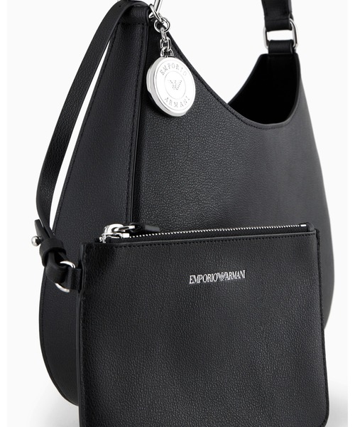 EMPORIO ARMANI（エンポリオアルマーニ）の「【エンポリオ アルマーニ】Armani Sustainability Values ホーボーバッグ マイクログレイン リサイクルレザー製（ハンドバッグ・レディース・ブラック・FREE）」の12枚目の写真