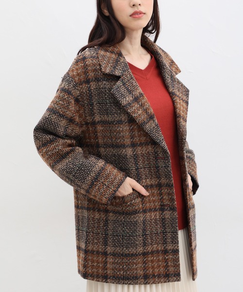 OLLE BOREBLA チェック柄ツイードコート Honeys（ハニーズ）の「チェック柄ツイードコート（チェスターコート
