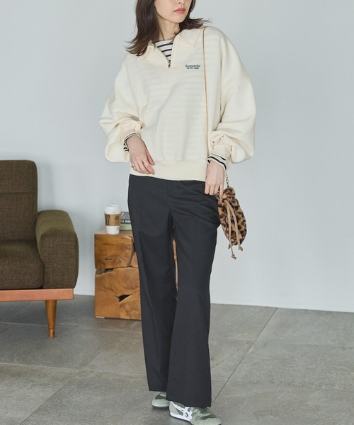 shetila(シェティラ)の「オーバーサイズ ワンポイント刺繍 ハーフジップスウェット(スウェット・レディース・アイボリー/ブラック/モカ/グレー/ネイビー・L/M)」の13枚目の写真