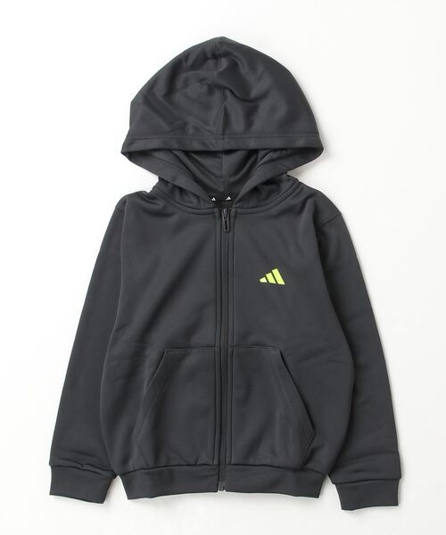 adidas（アディダス）の「アディダス adidas トレーニング エッセンシャルズ AEROREADYウォーム ルーズフィット フルジップパーカー（パーカー・キッズ・ブルー/ブラック/グレー・140cm/160cm/130cm/120cm/110cm/150cm）」の3枚目の写真