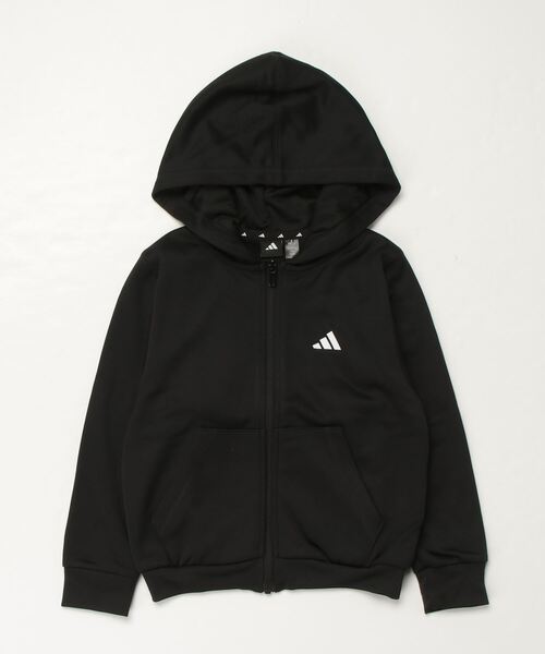 adidas（アディダス）の「アディダス adidas トレーニング エッセンシャルズ AEROREADYウォーム ルーズフィット フルジップパーカー（パーカー・キッズ・ブルー/ブラック/グレー・140cm/160cm/130cm/120cm/110cm/150cm）」の2枚目の写真