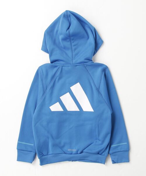 adidas（アディダス）の「アディダス adidas トレーニング エッセンシャルズ AEROREADYウォーム ルーズフィット フルジップパーカー（パーカー・キッズ・ブルー/ブラック/グレー・140cm/160cm/130cm/120cm/110cm/150cm）」の4枚目の写真
