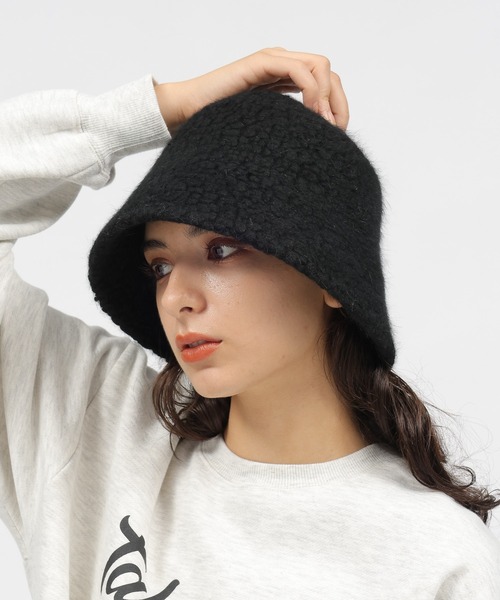 LAKOLE（ラコレ）の「ウール混ボアベルハット / 980311（ハット・レディース・ブラック/アイボリー・FREE）」の2枚目の写真
