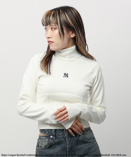 BACK TO THE FIELD(バック トゥー ザ フィールド)の「【MLB】コンパクトタートル切替えリブニット(ニット/セーター・レディース・ホワイト/その他/ブラック・FREE)」の7枚目の写真