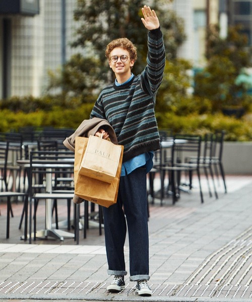EMMA CLOTHES(エマクローズ)の「幾何学モヘアライク ジャガードニット プルオーバー EMMA CLOTHES(ニット/セーター・メンズ・ブルー/モカ/ブラック・M/L/S)」の8枚目の写真