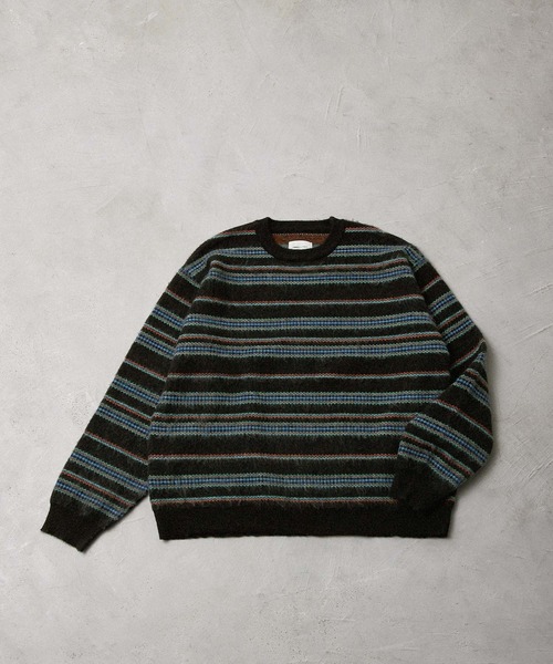 EMMA CLOTHES(エマクローズ)の「幾何学モヘアライク ジャガードニット プルオーバー EMMA CLOTHES(ニット/セーター・メンズ・ブルー/モカ/ブラック・M/L/S)」の11枚目の写真