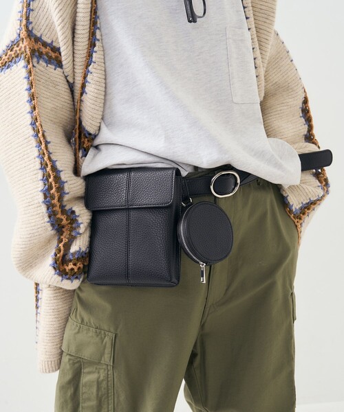 FREAK'S STORE（フリークスストア）の「マルチポーチ ベルト/ベルトバッグ（ボディバッグ/ウエストポーチ・レディース・ナチュラル/ブラック・ONE SIZE）」の5枚目の写真