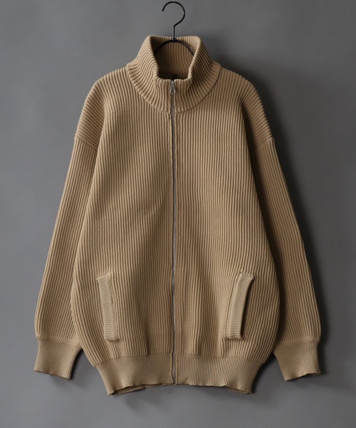 SITRY（シトリー）の「driver's knit/ドライバーズ ニット/フルジップ カーデ（ニット/セーター・メンズ・ブラック/ブラウン/オレンジ/ライトベージュ/グリーン・M/L/XL）」の3枚目の写真