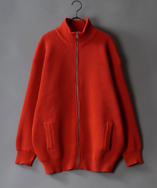 SITRY（シトリー）の「driver's knit/ドライバーズ ニット/フルジップ カーデ（ニット/セーター・メンズ・ブラック/ブラウン/オレンジ/ライトベージュ/グリーン・M/L/XL）」の5枚目の写真