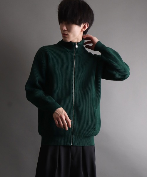 SITRY（シトリー）の「driver's knit/ドライバーズ ニット/フルジップ カーデ（ニット/セーター・メンズ・ブラック/ブラウン/オレンジ/ライトベージュ/グリーン・M/L/XL）」の17枚目の写真