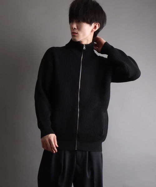 SITRY（シトリー）の「driver's knit/ドライバーズ ニット/フルジップ カーデ（ニット/セーター・メンズ・ブラック/ブラウン/オレンジ/ライトベージュ/グリーン・M/L/XL）」の18枚目の写真