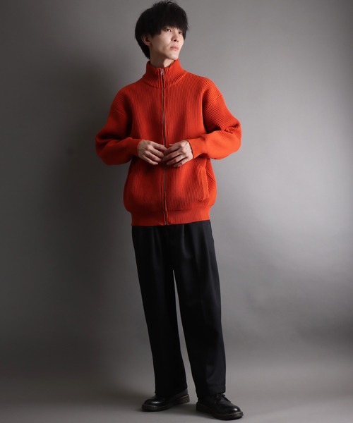 SITRY（シトリー）の「driver's knit/ドライバーズ ニット/フルジップ カーデ（ニット/セーター・メンズ・ブラック/ブラウン/オレンジ/ライトベージュ/グリーン・M/L/XL）」の21枚目の写真