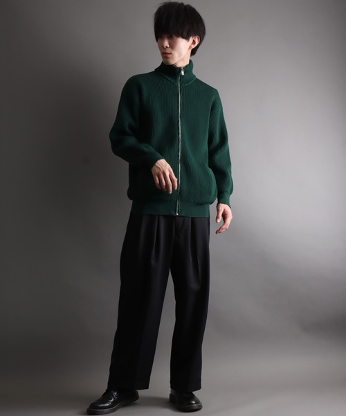 SITRY（シトリー）の「driver's knit/ドライバーズ ニット/フルジップ カーデ（ニット/セーター・メンズ・ブラック/ブラウン/オレンジ/ライトベージュ/グリーン・M/L/XL）」の22枚目の写真