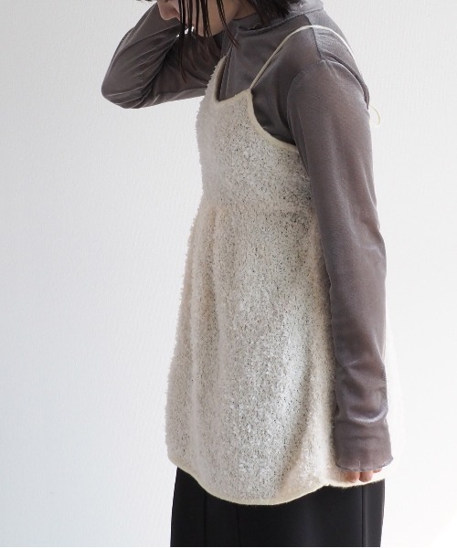 cepo（セポ）の「バックリボンフリンジミニキャミワンピース（チュニック・レディース・オフホワイト/グレー/ブラック・M）」の19枚目の写真