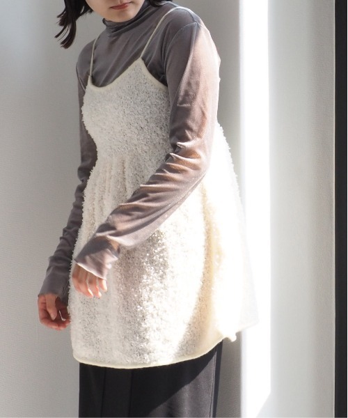 cepo（セポ）の「バックリボンフリンジミニキャミワンピース（チュニック・レディース・オフホワイト/グレー/ブラック・M）」の18枚目の写真