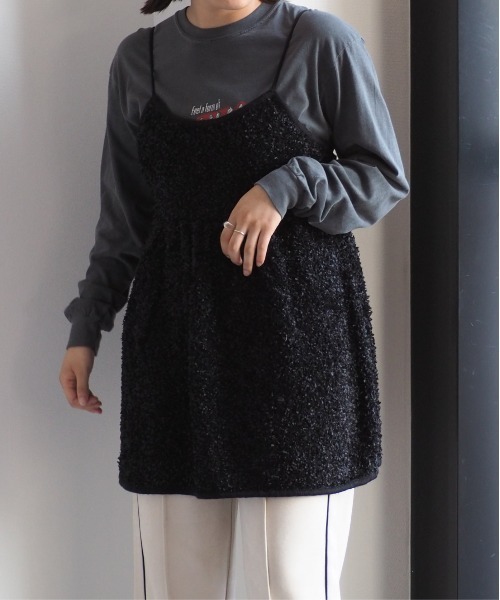 cepo（セポ）の「バックリボンフリンジミニキャミワンピース（チュニック・レディース・オフホワイト/グレー/ブラック・M）」の14枚目の写真