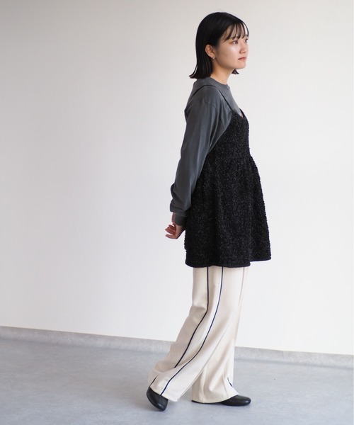 cepo（セポ）の「バックリボンフリンジミニキャミワンピース（チュニック・レディース・オフホワイト/グレー/ブラック・M）」の16枚目の写真