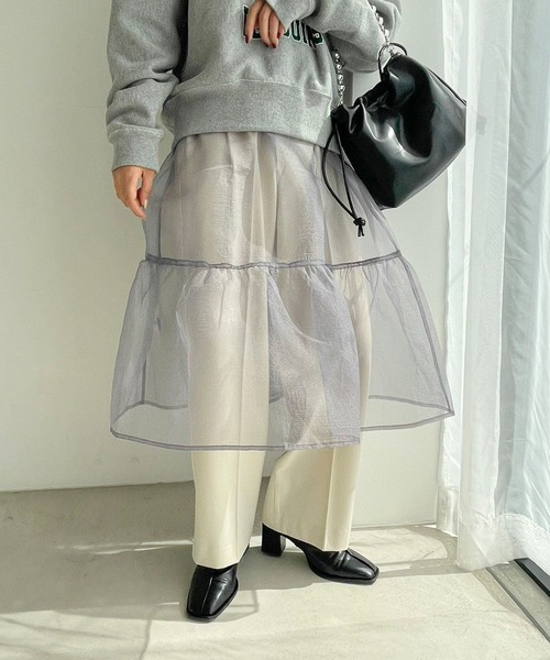 LOWRYS FARM（ローリーズファーム）の「２ＷＡＹベアチュニック　986358（Tシャツ/カットソー・レディース・ブラック/ホワイト/ライトグレー・FREE）」の3枚目の写真