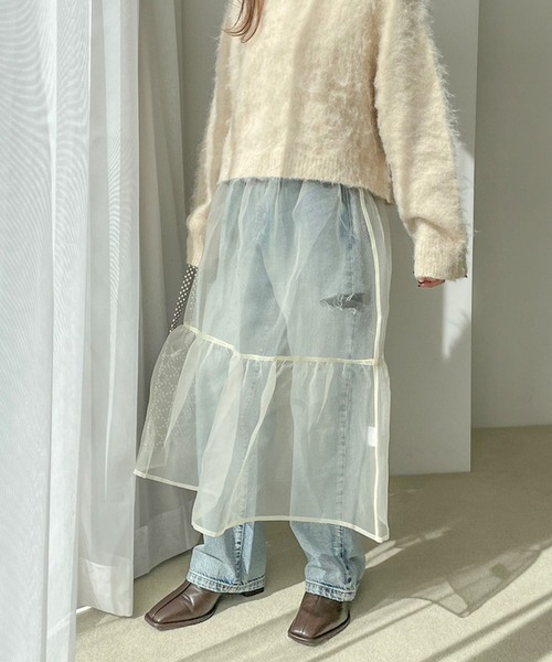 LOWRYS FARM（ローリーズファーム）の「２ＷＡＹベアチュニック　986358（Tシャツ/カットソー・レディース・ブラック/ホワイト/ライトグレー・FREE）」の4枚目の写真