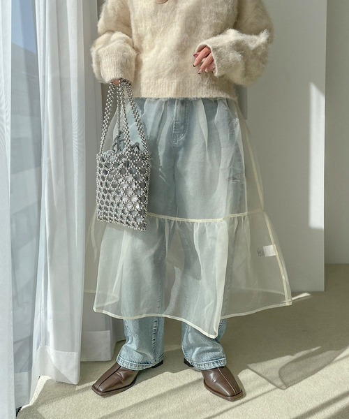 LOWRYS FARM（ローリーズファーム）の「２ＷＡＹベアチュニック　986358（Tシャツ/カットソー・レディース・ブラック/ホワイト/ライトグレー・FREE）」の5枚目の写真