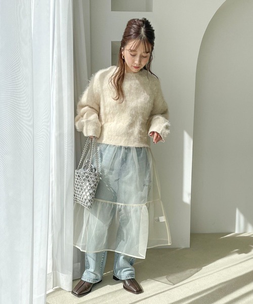 LOWRYS FARM（ローリーズファーム）の「２ＷＡＹベアチュニック　986358（Tシャツ/カットソー・レディース・ブラック/ホワイト/ライトグレー・FREE）」の6枚目の写真