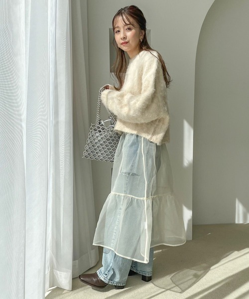 LOWRYS FARM（ローリーズファーム）の「２ＷＡＹベアチュニック　986358（Tシャツ/カットソー・レディース・ブラック/ホワイト/ライトグレー・FREE）」の7枚目の写真