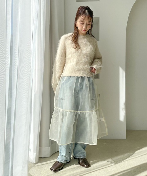 LOWRYS FARM（ローリーズファーム）の「２ＷＡＹベアチュニック　986358（Tシャツ/カットソー・レディース・ブラック/ホワイト/ライトグレー・FREE）」の8枚目の写真