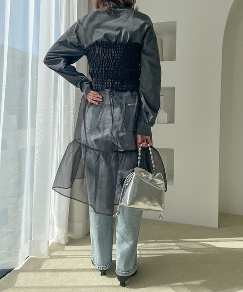 LOWRYS FARM（ローリーズファーム）の「２ＷＡＹベアチュニック　986358（Tシャツ/カットソー・レディース・ブラック/ホワイト/ライトグレー・FREE）」の13枚目の写真