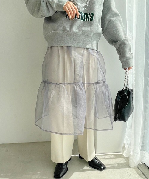 LOWRYS FARM（ローリーズファーム）の「２ＷＡＹベアチュニック　986358（Tシャツ/カットソー・レディース・ブラック/ホワイト/ライトグレー・FREE）」の21枚目の写真