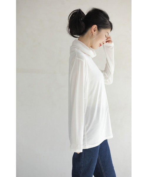 cawaii(カワイイ)の「首ぴたッ苦手さん ふんわりシルエットシアーのネックインナー(Tシャツ/カットソー・レディース・ホワイト/ブラック・FREE)」の22枚目の写真