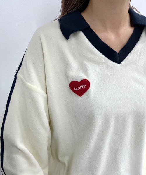 WHO'S WHO gallery（フーズフーギャラリー）の「【SLOPPY/スロッピー】F.Cサッカートップス（スウェット・レディース・ネイビー/マスタード/ブラック/ブラウン/アイボリー・FREE）」の7枚目の写真