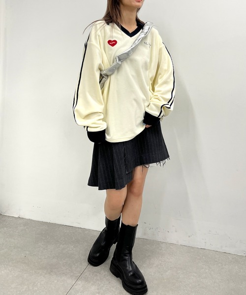 WHO'S WHO gallery（フーズフーギャラリー）の「【SLOPPY/スロッピー】F.Cサッカートップス（スウェット・レディース・ネイビー/マスタード/ブラック/ブラウン/アイボリー・FREE）」の9枚目の写真