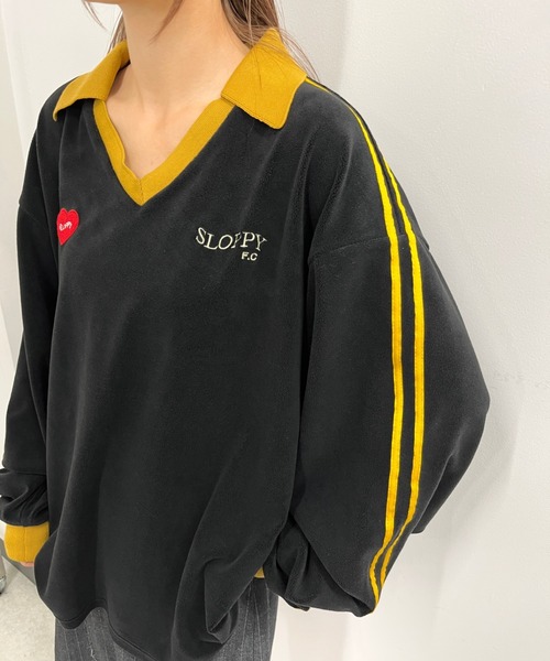 WHO'S WHO gallery（フーズフーギャラリー）の「【SLOPPY/スロッピー】F.Cサッカートップス（スウェット・レディース・ネイビー/マスタード/ブラック/ブラウン/アイボリー・FREE）」の12枚目の写真