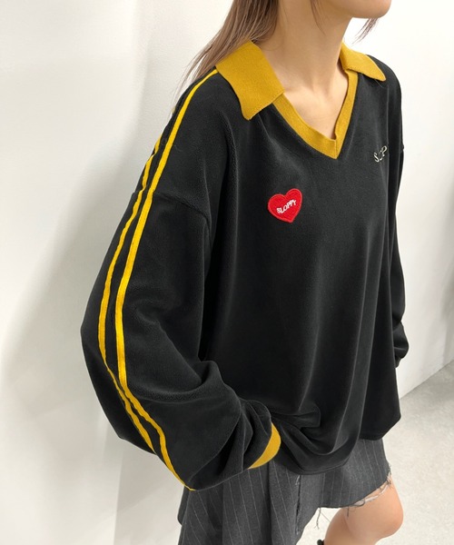 WHO'S WHO gallery（フーズフーギャラリー）の「【SLOPPY/スロッピー】F.Cサッカートップス（スウェット・レディース・ネイビー/マスタード/ブラック/ブラウン/アイボリー・FREE）」の13枚目の写真