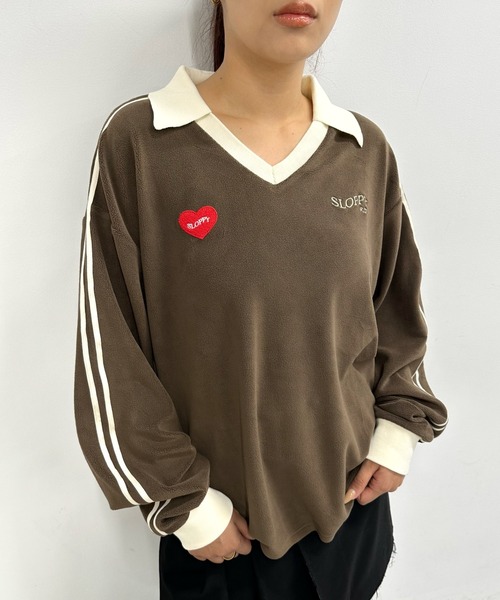 WHO'S WHO gallery（フーズフーギャラリー）の「【SLOPPY/スロッピー】F.Cサッカートップス（スウェット・レディース・ネイビー/マスタード/ブラック/ブラウン/アイボリー・FREE）」の17枚目の写真