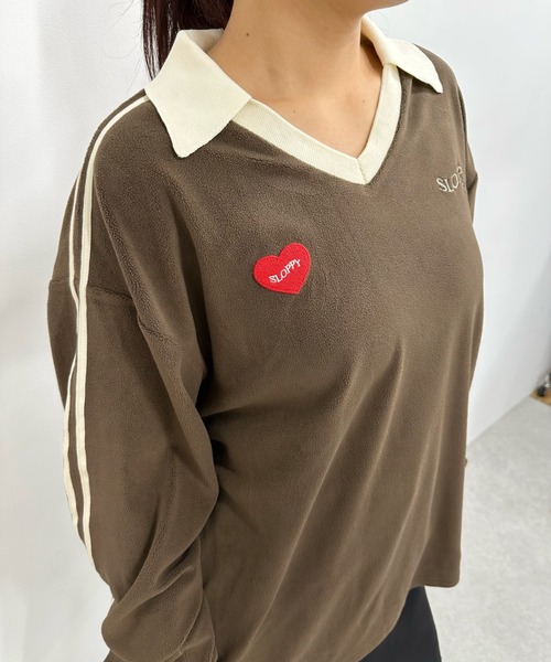 WHO'S WHO gallery（フーズフーギャラリー）の「【SLOPPY/スロッピー】F.Cサッカートップス（スウェット・レディース・ネイビー/マスタード/ブラック/ブラウン/アイボリー・FREE）」の18枚目の写真