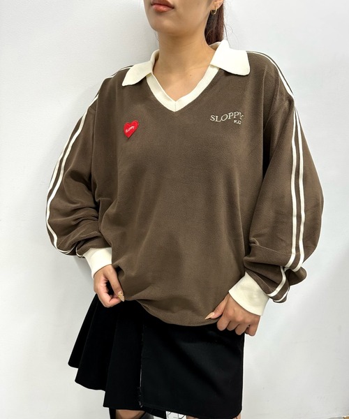 WHO'S WHO gallery（フーズフーギャラリー）の「【SLOPPY/スロッピー】F.Cサッカートップス（スウェット・レディース・ネイビー/マスタード/ブラック/ブラウン/アイボリー・FREE）」の15枚目の写真