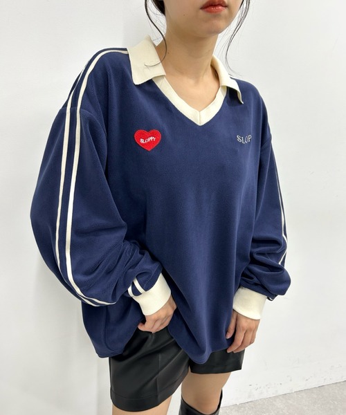 WHO'S WHO gallery（フーズフーギャラリー）の「【SLOPPY/スロッピー】F.Cサッカートップス（スウェット・レディース・ネイビー/マスタード/ブラック/ブラウン/アイボリー・FREE）」の21枚目の写真