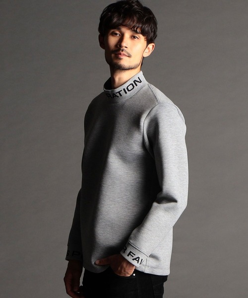 NICOLE CLUB FOR MEN（ニコルクラブフォーメン）の「ジャガードニット衿モックネックプルオーバー（その他トップス・メンズ・ベージュ/杢グレー/ブラック/オフホワイト/レンガ・X-LARGE/LARGE/MEDIUM）」の3枚目の写真